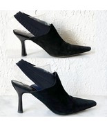 Donald J Pliner Malena Snip Toe Black Suede Slingback Heels - Women&#39;s Si... - $903.42 MXN