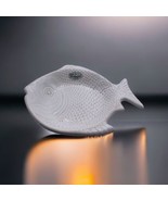 Olfaire Portugal White Ceramic Fish Medium Platter Serving Bowl 10” x 9” x2 - £15.56 GBP