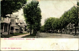 Jefferson and Sixth Street View Goshen Indiana IN UDB Postcard C6 - £2.37 GBP