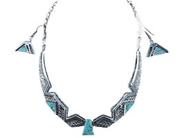 Nusie Belon Navajo Sterling Turquoise Choker and Earrings set - $376.20