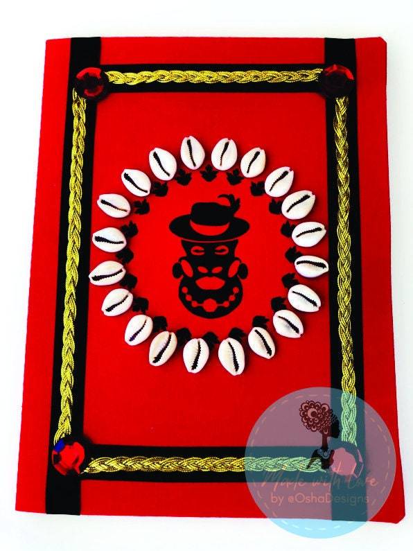 Eleggua Black and Red Notebook for Ita Rituals Santeria Yoruba Elegua  O... - $35.00