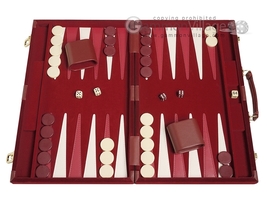 Open Box! 15&quot; Deluxe Middleton Games Backgammon Set - Maroon Velour - £43.26 GBP