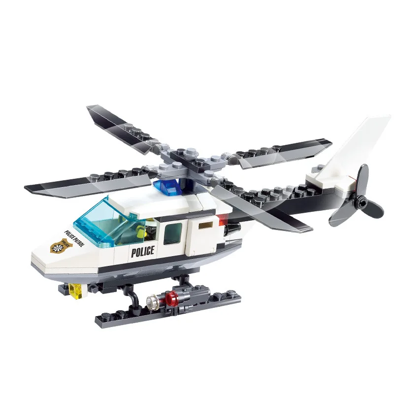 Play City Police Helicopter Car SWAT Plane Carrier Vehicle MOC Aircraft Building - £23.15 GBP