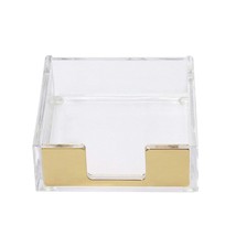 Sticky Notes Memo Pad Holder Dispenser Rose Gold With Clear Desk Supplie... - $21.99