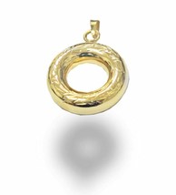 Gold Plated Sterling Silver  Circle of Love Cremation Urn Pendant w/Chain - £138.00 GBP