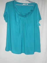 Cato Size 18/20 W  short sleeve career top blouse green - $11.99