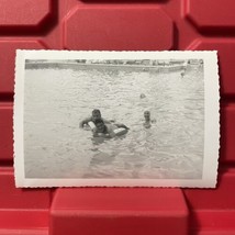 Men Floating At The Pool Photograph 5 x 3.5 Kodak Velor Pre Owned Vtg 1950s - £6.75 GBP