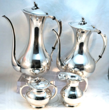 JAPANESE .950 STERLING SILVER COFFEE AND TEA SET 4 pieces  fitted Case 8... - £2,596.62 GBP
