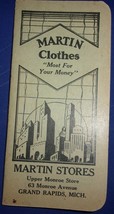 Martin Clothes Stores Grand Rapids MI Give Away Pocket Notebook 1953 - $3.99