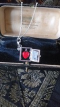 Vintage 1970-s 925 Sterling Silver Heart Locket Pendant on Modern 18 inch Chain. - $84.15