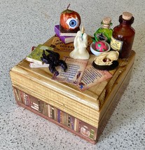 Halloween Wizard/Witch Workshop Table Themed Wooden Trinket Box 2 - £9.59 GBP