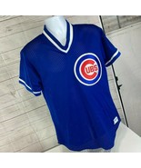 VINTAGE CHICAGO CUBS Blue Pullover JERSEY MAJESTIC ADULT Large 1980s USA - $94.76 CAD