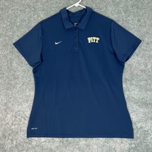 Pitt Panthers Womens Shirt Extra Large Nike Polo Navy Gold Dri Fit NCAA Football - $24.98