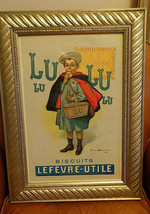 orig 1897 Ed LeFevre Utile Lu Biscuit Boy  F. Bouisset Framed Poster Win... - £542.97 GBP