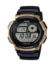 Casio Men&#39;s Quartz Watch, Stainless Steel &amp; Resin, Black, 10 Year Battery - $64.99