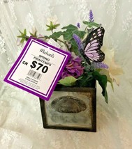 Beautiful Faux Flower Arrangement in Old Metal Drawer Approx 10&quot; x 8&quot; x ... - $23.38