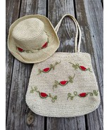 Cappelli Straworld Wide Brim Bucket Hat  Purse Watermelon Crochet Beige ... - €27,11 EUR