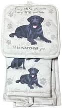 Black Labrador 3-Piece Kitchen Set - Oven Mitt, Pot Holder &amp; Kitchen Tow... - $23.75