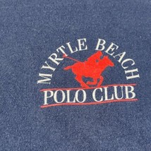 Vintage 90s Myrtle Beach Polo Club Hanes Heavyweight Large Single Stitch Blue T - £16.97 GBP
