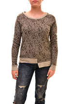 SUNDRY Womens Sweatshirt Asymmetric Stylish Leopard Print Grey Size US 1 - £30.68 GBP