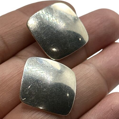 Primary image for vintage sterling silver square earrings 