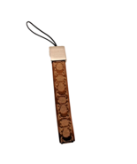 COACH Keyring Charm Mini Signature Mobile Phone Strap Khaki Canvas Leather - $52.83 CAD