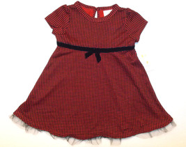 Absorba Toddler Girls Dress Houndstooth Red Black Size 2T NWT - $18.39