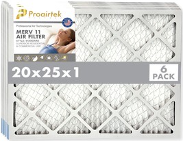 Proairtek AF20251M11SWH Model MERV11 20x25x1 Air Filters (Pack of 6) - £51.15 GBP