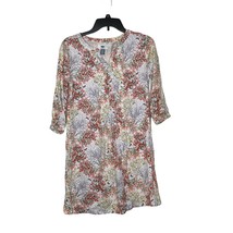 Old Navy Girl Size 14 Floral Dress Multicolor Longsleeve Nip Tuck Front Pullover - £10.19 GBP