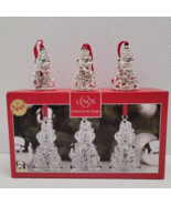 Lenox Set of Three Silver-plated Santa Christmas Ornaments Cheer Hoho Jolly - £14.35 GBP