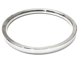Solid flat stainless steel mens kada punjabi style sikh kada 6mm wide ba... - $19.99