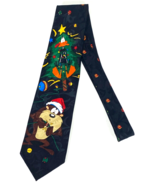 Looney Tunes Mania Necktie 1995 Tazmanian Devil Daffy Duck Christmas Tie... - $23.01 CAD