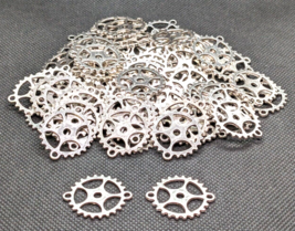 Lot of 65 Metal Spacer Gears Silver Color Steampunk Style Jewelry Findings Art - £12.18 GBP