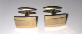 Vintage Initial “J” Gold Colored Pair Of Rectangle Shaped Cufflinks - £5.48 GBP