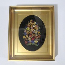 Original By Helen Tanner Dried Flower Arrangement In Gold Frame Vintage - £27.27 GBP