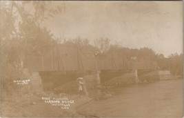 Waterville Minnesota MN Bass Fishing Narrows Bridge Christman Photo Postcard V13 - £39.78 GBP