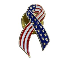 American Flag Ribbon Pin Stars and Stripes Red White Blue Lapel Tie Tack - $9.74