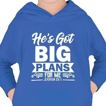 Pullover Fleece Toddler Hoodie &quot;Big Plans for Me&quot; white graphic - $28.76+
