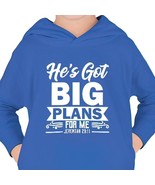 Pullover Fleece Toddler Hoodie &quot;Big Plans for Me&quot; white graphic - $28.76+