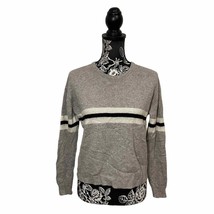 Brandy Melville Wool Blend Sweater Horizontal Stripes Gray Black OS One ... - £19.33 GBP