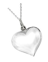 Sterling Silver Shiny Puffed Heart Polished or - $85.36