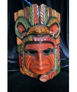 Wood Carved Indian Hanging Face Mask - £59.25 GBP