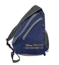 DISNEY Cruise Line Backpack Castaway Club Sling Shoulder Bag Navy Blue Gray - £22.12 GBP