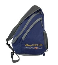 DISNEY Cruise Line Backpack Castaway Club Sling Shoulder Bag Navy Blue Gray - £21.29 GBP