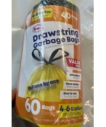 Drawstring Garbage Bags 4-6 Gallon 60 / Case Yellow Color 4 Cases 240 Bags - €10,66 EUR
