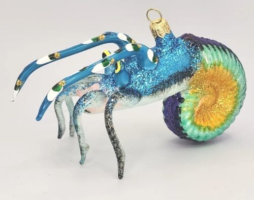 Primary image for Vintage Handmade Glass Vividly Colored Shrimp Ornament About 5" L PB178