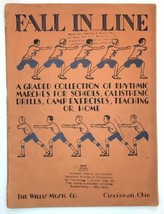 Fall In Line Rhythmic Marches For Schools or Exercise Antique Sheet Musi... - £15.79 GBP