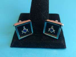 Men&#39;s Collectible Silver Toned Speidel Masonic Freemason Freemasonry Cuff Links - £39.46 GBP