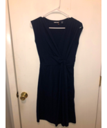 NEW Lands End Womens SZ XS Petite Faux Wrap Navy Blue Sleeveless Fit Fla... - $316.40 MXN