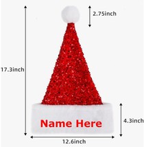 Personalized shiny sequined Santa hat with custom embroidered name - £18.35 GBP